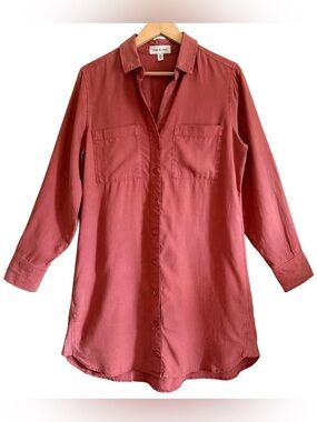 CLOTH & STONE 100% Tencel Lightweight Casual Long Sleeve Summer Shirt Dress  M